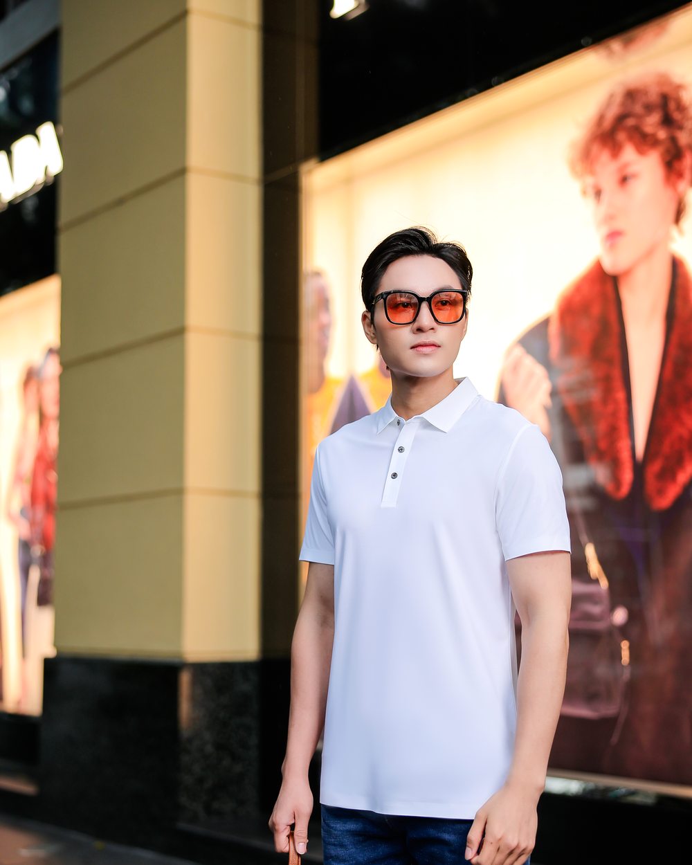 Áo polo TIKIHITA màu Trắng Kem đi phố buổi tối